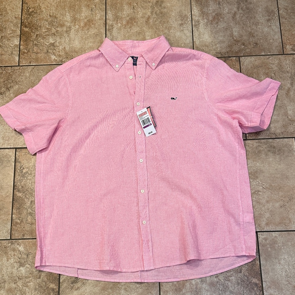 Vineyard Vines Men's Casual Pink Button Down Shirt XXL